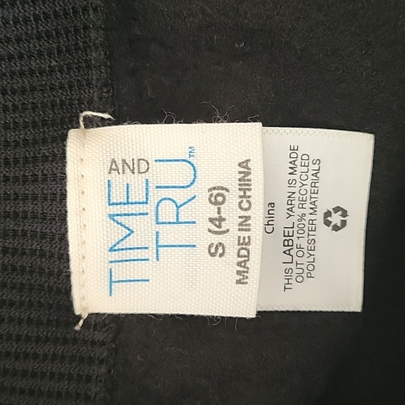 2 Pairs TIME AND TRU Fleece Lined Leggings, S(4-6), Black, Grey, EUC - Picture 6 of 8